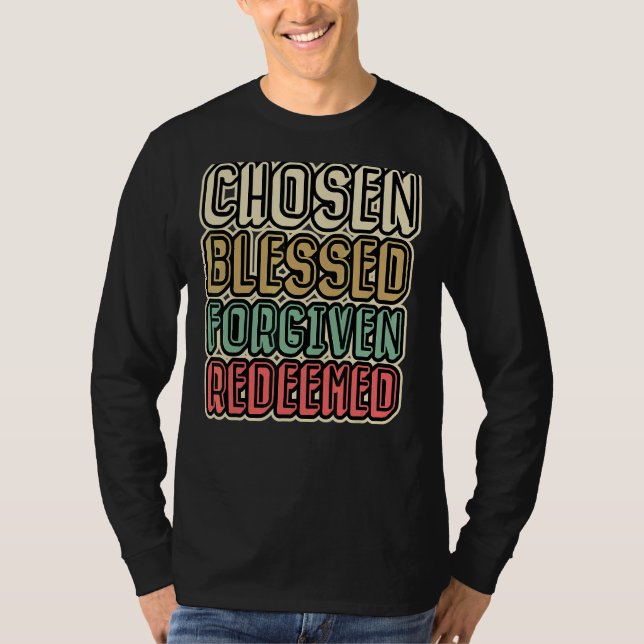Camiseta Elegido bendito perdonado redimido (Anverso)