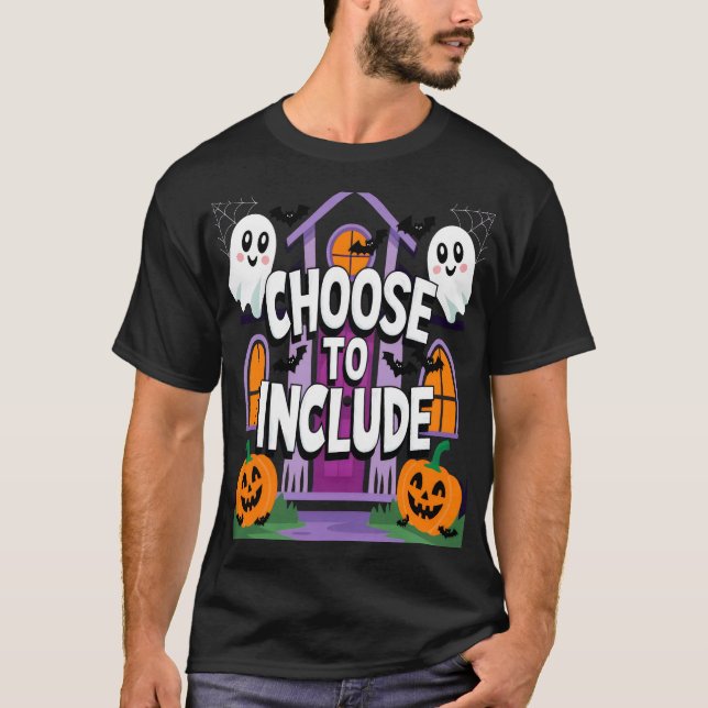 Camiseta Elegir incluir: Fantasma de Halloween y calabaza (Anverso)