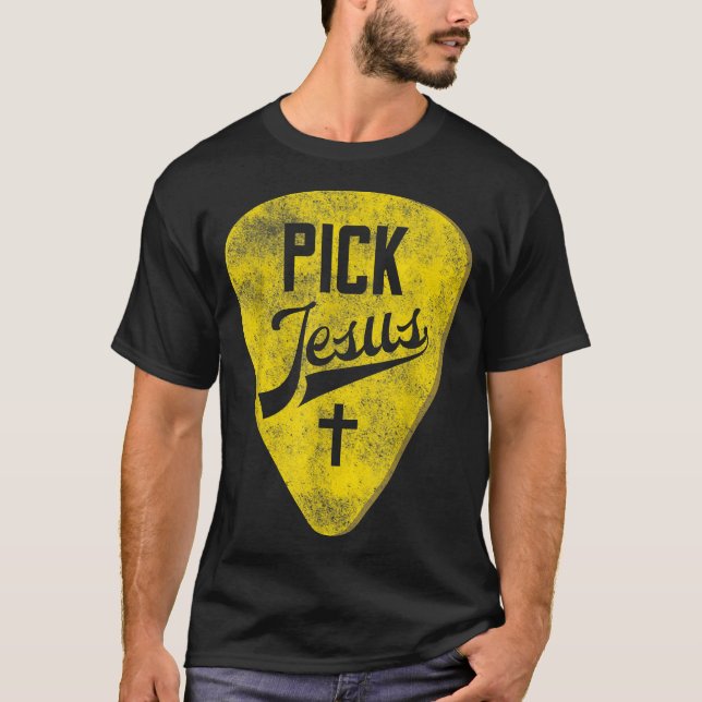 Camiseta Elegir Jesús Pastor de Música Cristiana Guitarra  (Anverso)