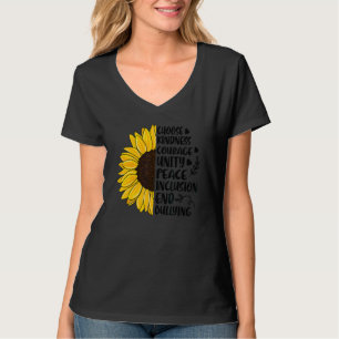 Camiseta Elegir la amabilidad Coraje Unidad Unidad Girasol 