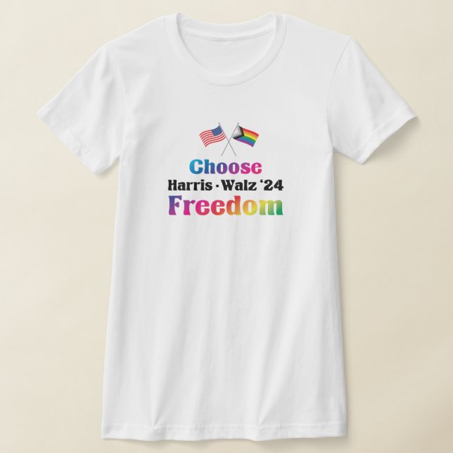 Camiseta Elegir la libertad LGBTQ Harris Walz T-Shirt (Distribución)