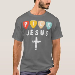 Camiseta Elegir la Púa de guitarra vintage de Jesús Retro