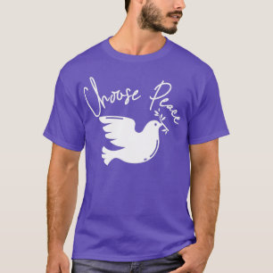 Camiseta Elegir símbolo de paz mundial de amor de palo de p