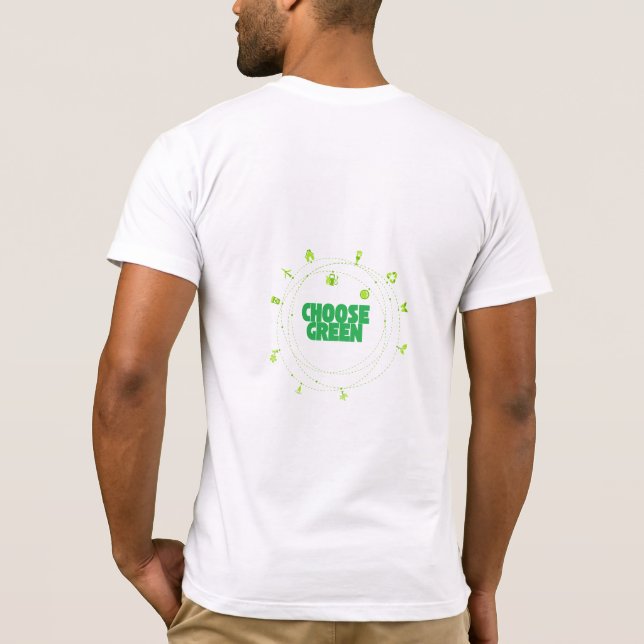 Camiseta elegir sostenibilidad verde (Reverso)