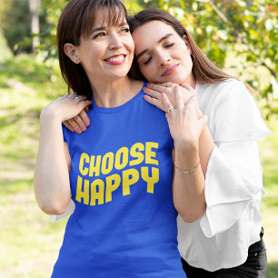 Camiseta Elegir texto Inspirador amarillo feliz