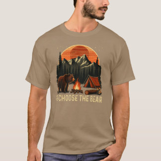 Camiseta Elegiría al oso divertido de camping