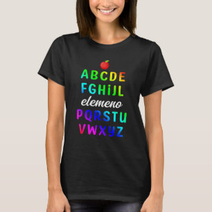 Camiseta Elemeno Alphabet Preescolar Kindergarten Tea escol