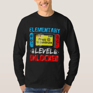 Camiseta Elementary Level Unlocked Gamer First Day Of Schoo