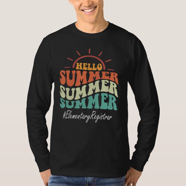 Camiseta Elementary Registrar Groovy Last Day Of School Hel (Anverso)