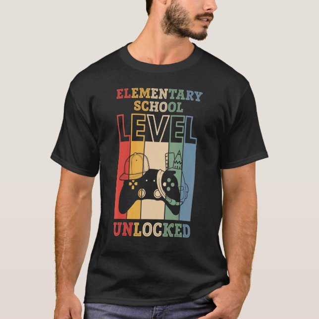 Camiseta Elementary School Level Unlocked VideoGame BacktoS (Anverso)