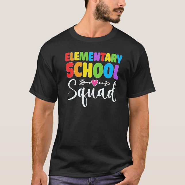 Camiseta Elementary School Squad Teacher Student Team Back  (Anverso)