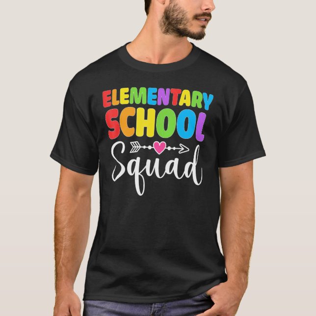 Camiseta Elementary School Squad Teacher Student Team Back  (Anverso)