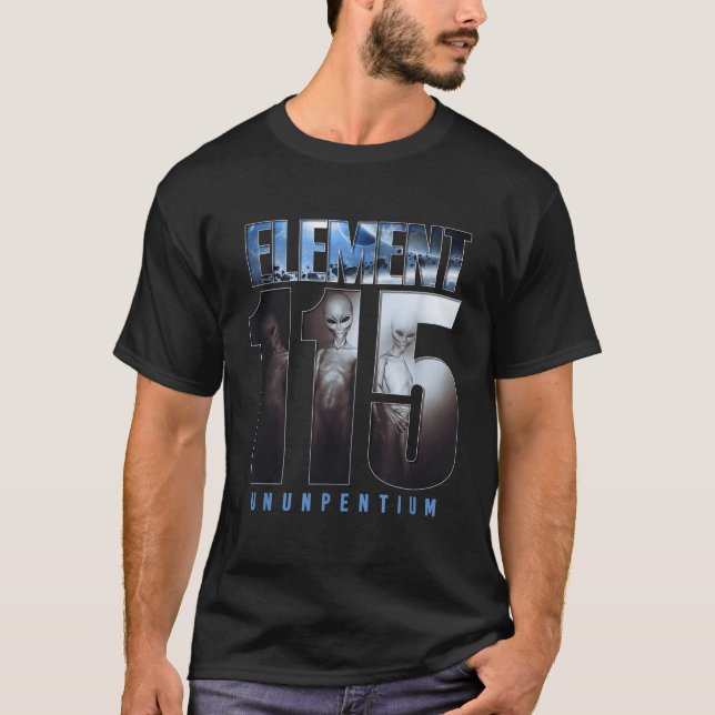 Camiseta Elemento 115 Ununpentium Alien UFO Area 51 Volando (Anverso)