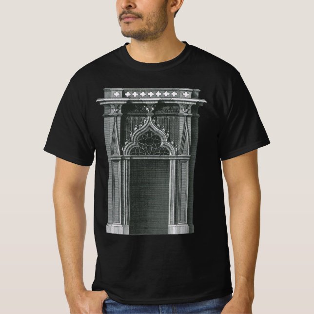 Camiseta Elemento arquitectónico vintage, puerta gótica (Anverso)