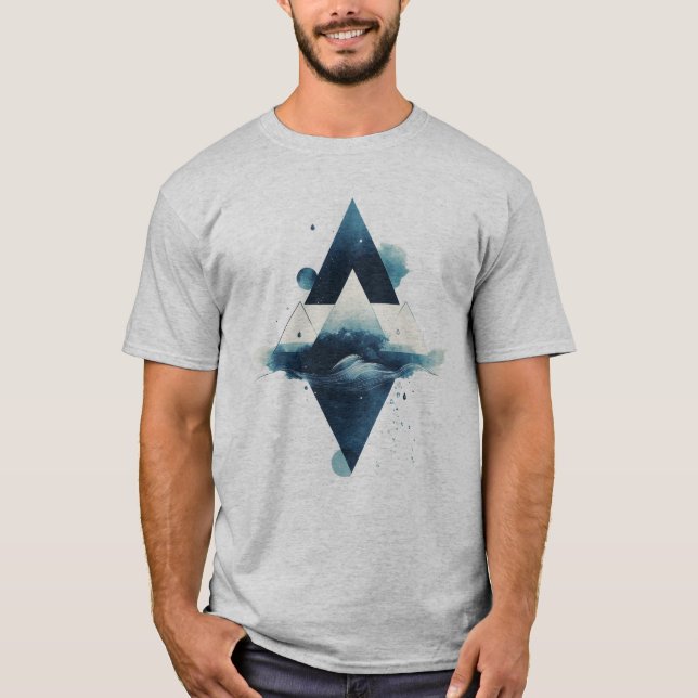 Camiseta Elemento de agua geométrica (Anverso)