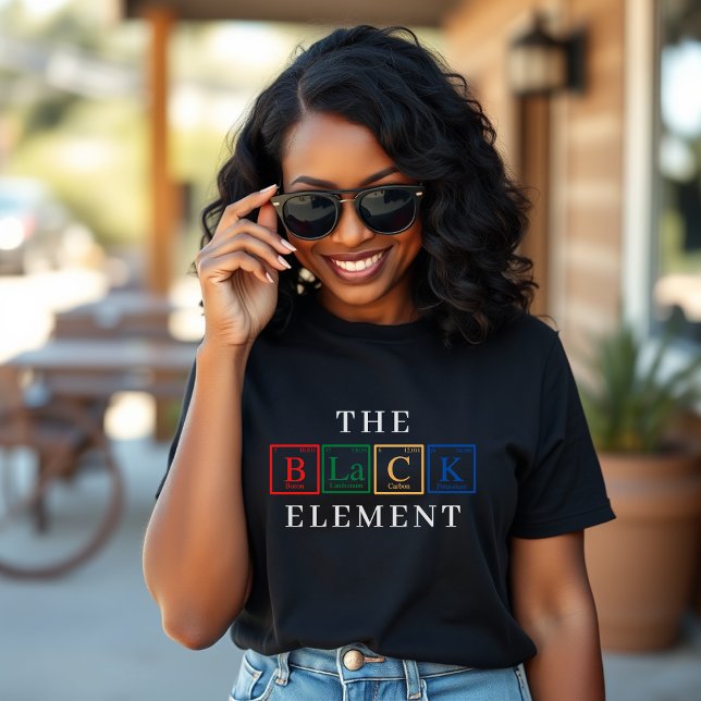 Camiseta Elemento de la Tabla Periódica de la Historia Negr (Black History Periodic Table Prime Element Juneteenth T-Shirt
)