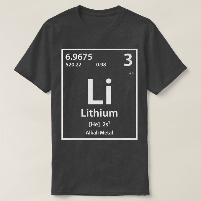 Camiseta Elemento de litio (Diseño del anverso)