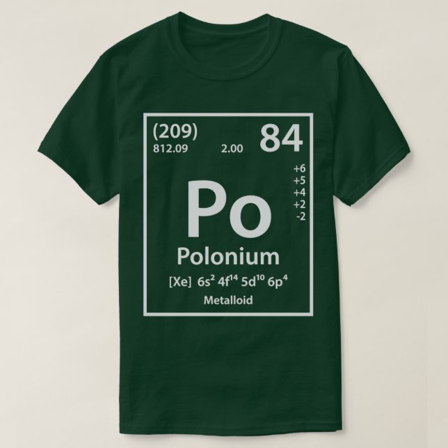 Camiseta Elemento de polonio  (Diseño del anverso)