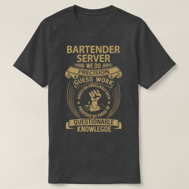 Camiseta Elemento de regalo de trabajo de Bartender Server  (Diseño del anverso)