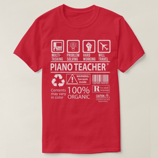 Camiseta Elemento de regalo de trabajo multitarea del profe (Diseño del anverso)