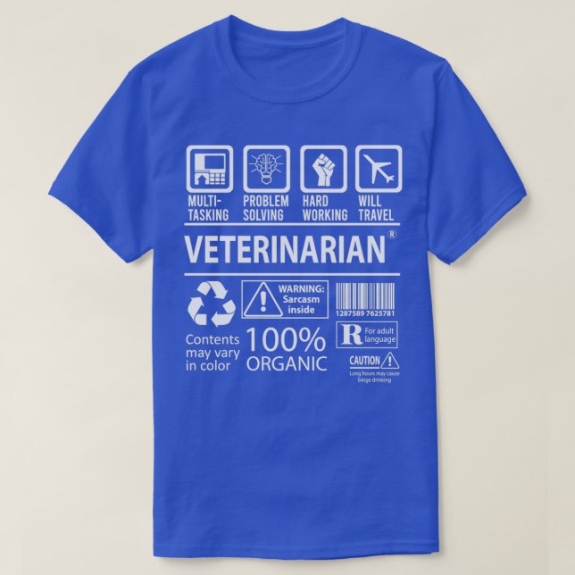 Camiseta Elemento de regalo de trabajo multitarea para vete (Diseño del anverso)