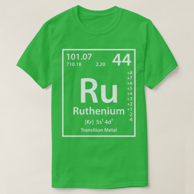 Camiseta Elemento de rutenio (Diseño del anverso)
