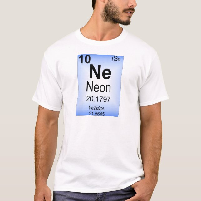 Camiseta Elemento de tabla periódica de neón (Anverso)