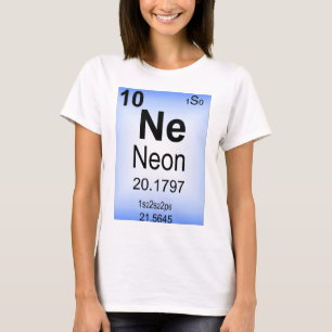 Camiseta Elemento de tabla periódica de neón