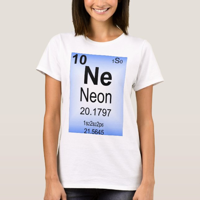 Camiseta Elemento de tabla periódica de neón (Anverso)