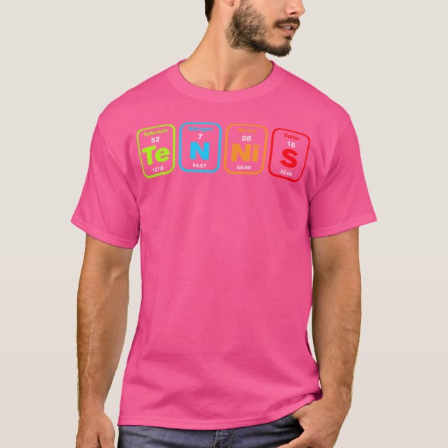 Camiseta Elemento de tabla periódica de tenis Deporte de bo (Anverso)