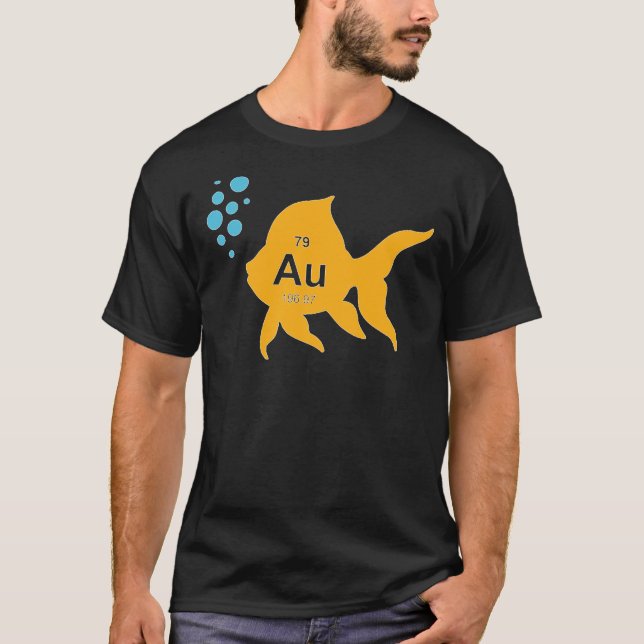 Camiseta Elemento de tabla periódica Pescado de oro (Anverso)