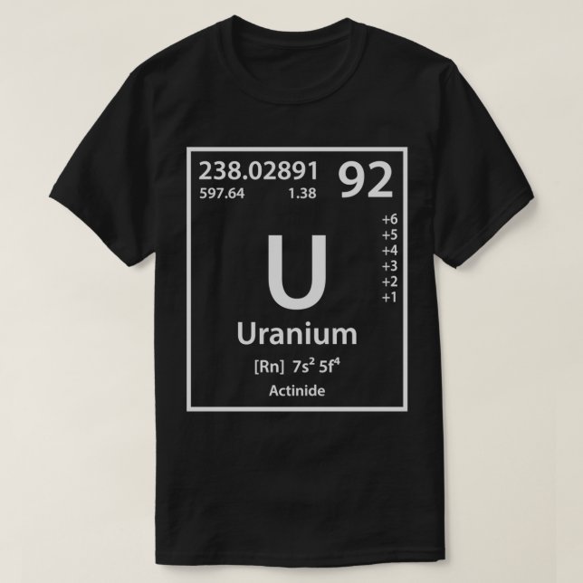 Camiseta Elemento de uranio (Diseño del anverso)