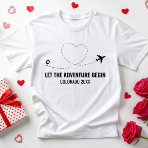Camiseta Elemento de viaje de boda de destino personalizado