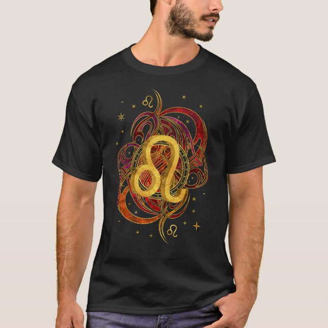 Camiseta Elemento del fuego del zodiaco de Leo (Anverso)