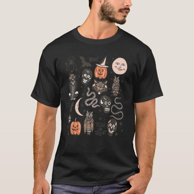 Camiseta Elemento Halloween Halloween Vibes Boo Halloween (Anverso)