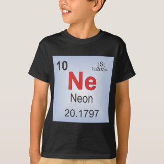 Camiseta Elemento individual de neón de la tabla periódica