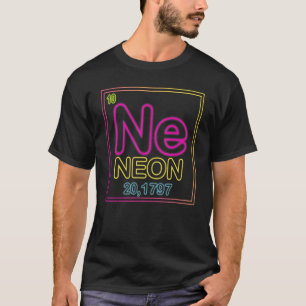 Camiseta Elemento Neón Del Cuadro Periódico De Química Para