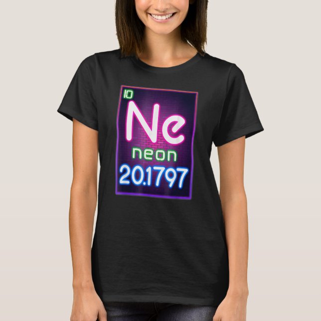 Camiseta Elemento Neón Del Cuadro Periódico De Química Para (Anverso)