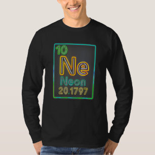 Camiseta Elemento Neón Del Cuadro Periódico De Química Para