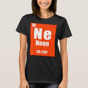 Camiseta Elemento Neón Del Cuadro Periódico De Química Para