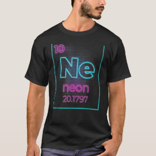 Camiseta Elemento Neón Del Cuadro Periódico De Química Para