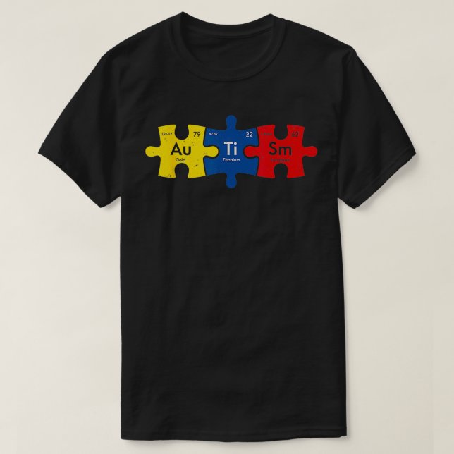 Camiseta Elemento periódico Autismo Romper conciencia de au (Diseño del anverso)