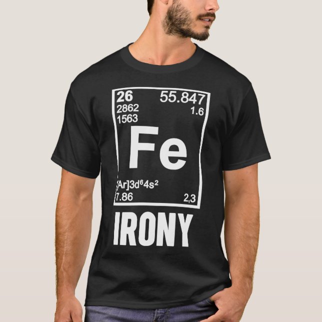 Camiseta Elemento químico irónico Ironía FE (Anverso)