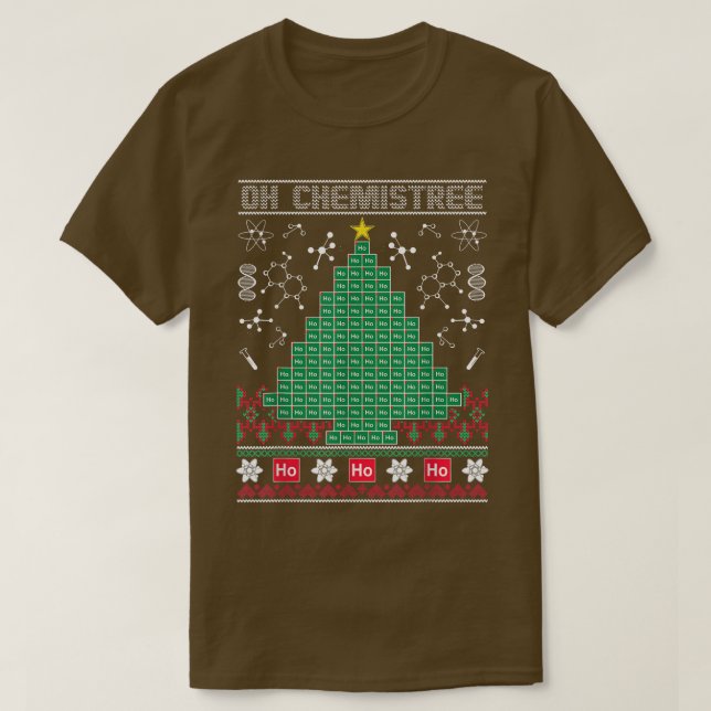 Camiseta Elemento químico Oh Navidades feos de Chemistree S (Diseño del anverso)