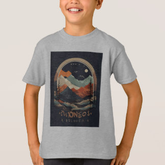 Camiseta elementos abstratos da natureza de cor negra