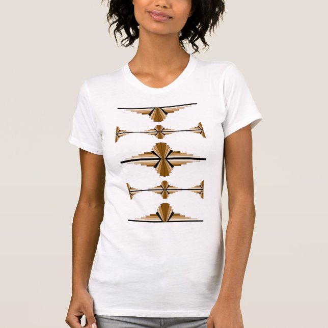 Camiseta Elementos Art deco en bronceado (Anverso)