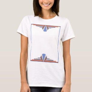 Camiseta Elementos Art Decó en oro y azul rosa