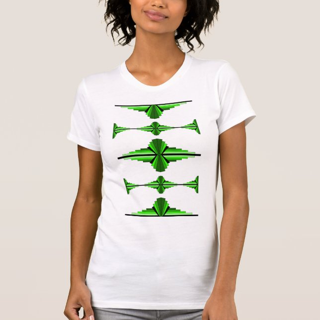 Camiseta Elementos Art Decó en verde profundo (Anverso)