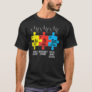 Camiseta Elementos de autismo Conciencia periódica de la ta