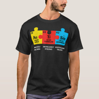 Camiseta Elementos de autismo Conciencia periódica de la ta